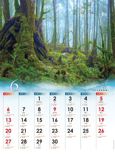 宜蘭太平山迷霧森林月曆製作-6月份