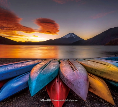 山梨本栖湖月曆製作-1月份