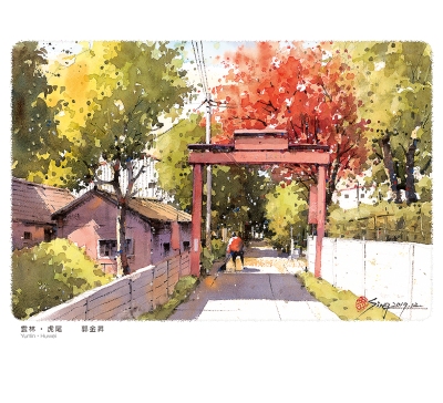 雲林虎尾水彩月曆製作-12月份