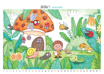 雪人桌曆製作-1月份