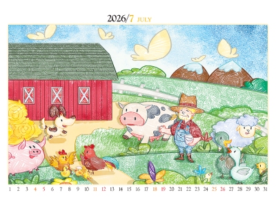 戲水桌曆製作-7月份