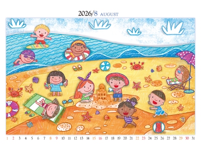 釣魚桌曆製作-8月份