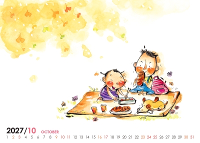 野餐桌曆製作-10月份