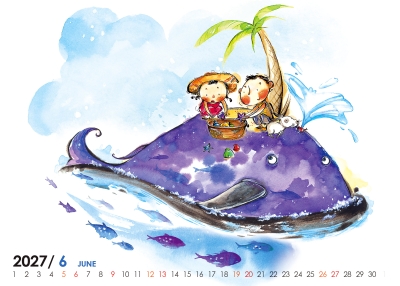 鯨魚桌曆製作-6月份