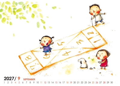 跳格子桌曆製作-9月份
