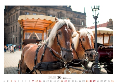 中國馬車桌曆製作-10月份
