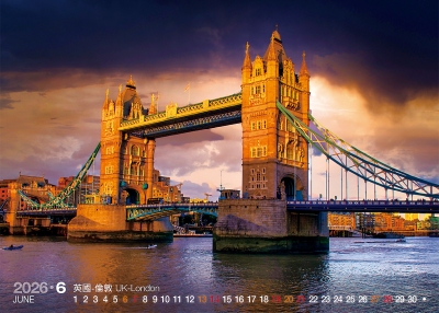 英國倫敦桌曆製作-6月份