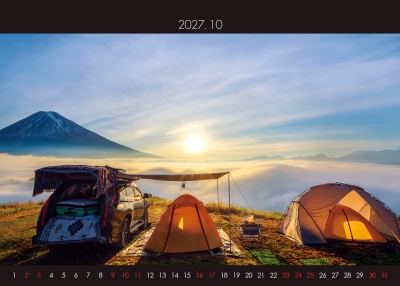 富士山露營體驗桌曆製作-10月份