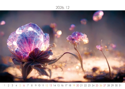 花朵畫作桌曆製作-12月份